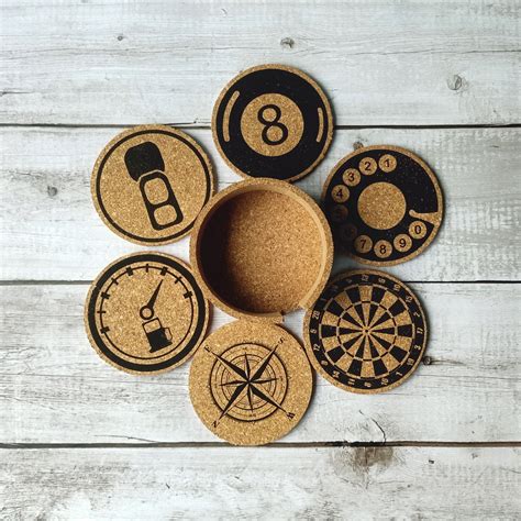 Natural Cork Coaster Set (6 Pack)