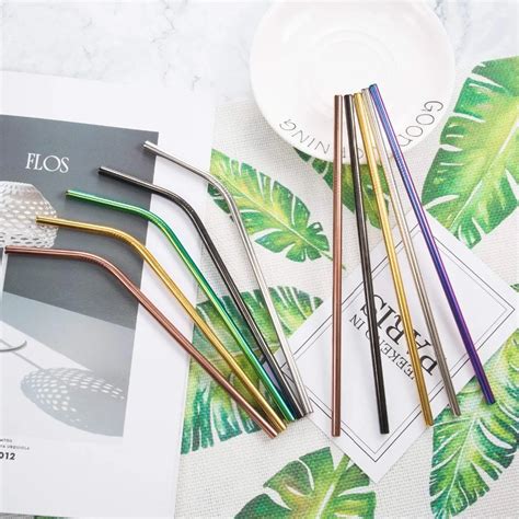 Reusable Stainless Steel Straw Set (10 Pack)
